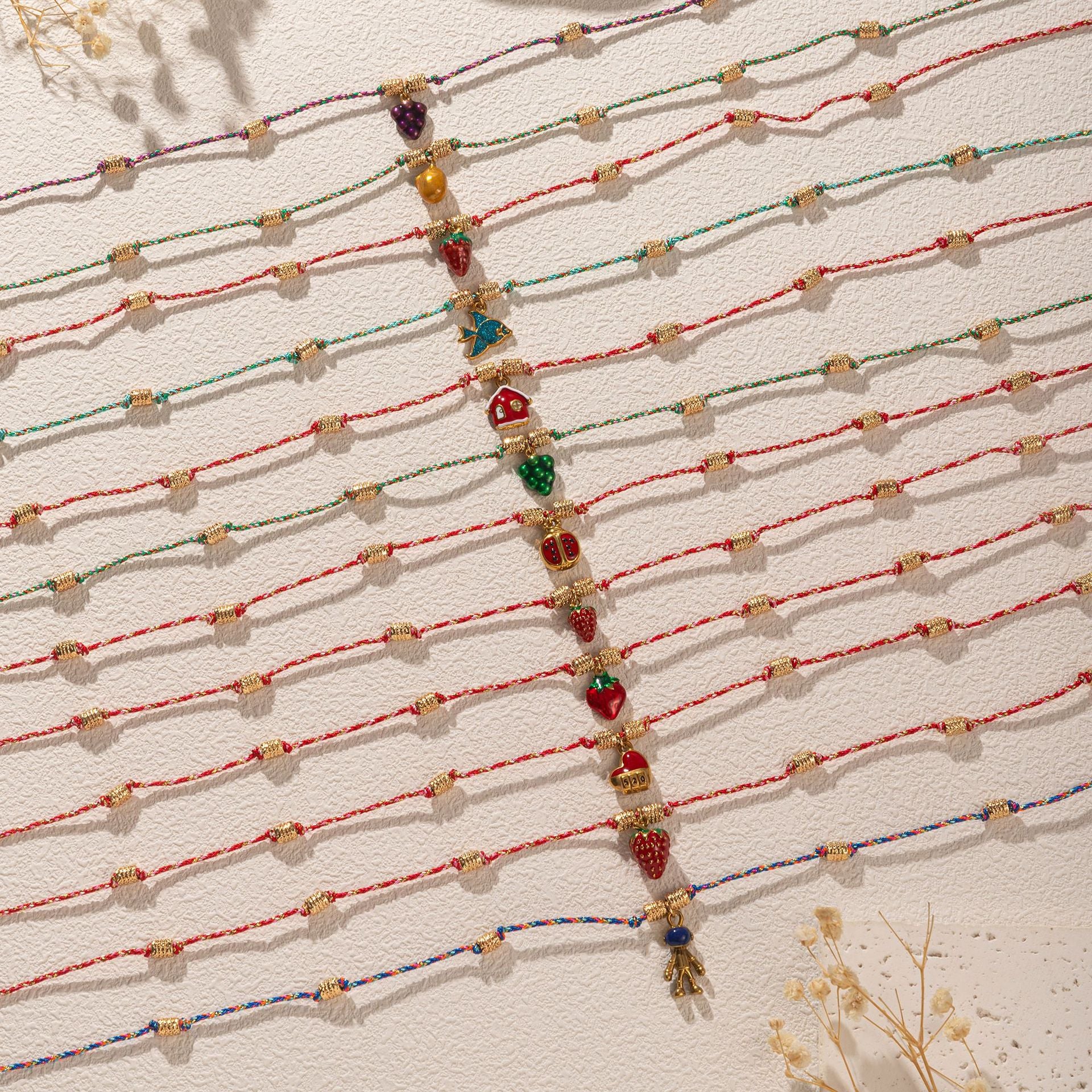 Wholesale Titanium Steel Necklace Fruit Ocean Drop Oil Color Pendant Necklace