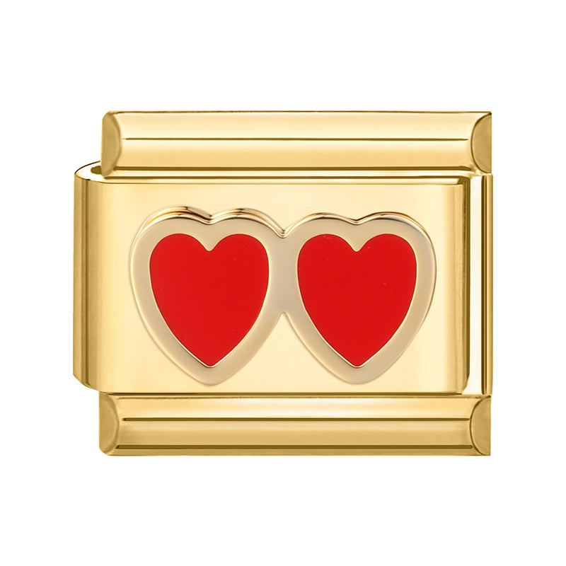 Wholesale Italian Charm Bracelet 9mm DIY Splicing Gold Creative Pattern Stainless Steel Composable Bracelet