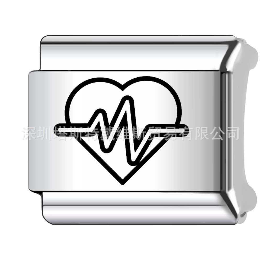Wholesale 9mm Italian Charm Starter Bracelets DIY square Single Section Creative Stainless Steel Composable Bracelet