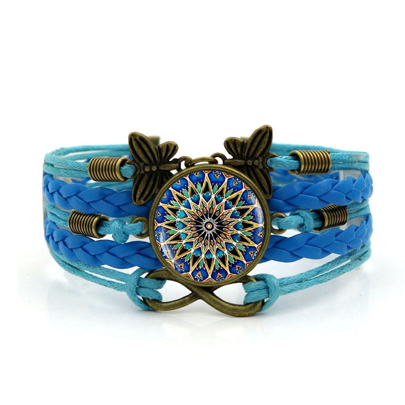 Wholesale Handmade Mandala Yoga Bracelet Multi Layer Woven Cord With Butterfly Symbols Everyday Wear Gift Boutique Resale