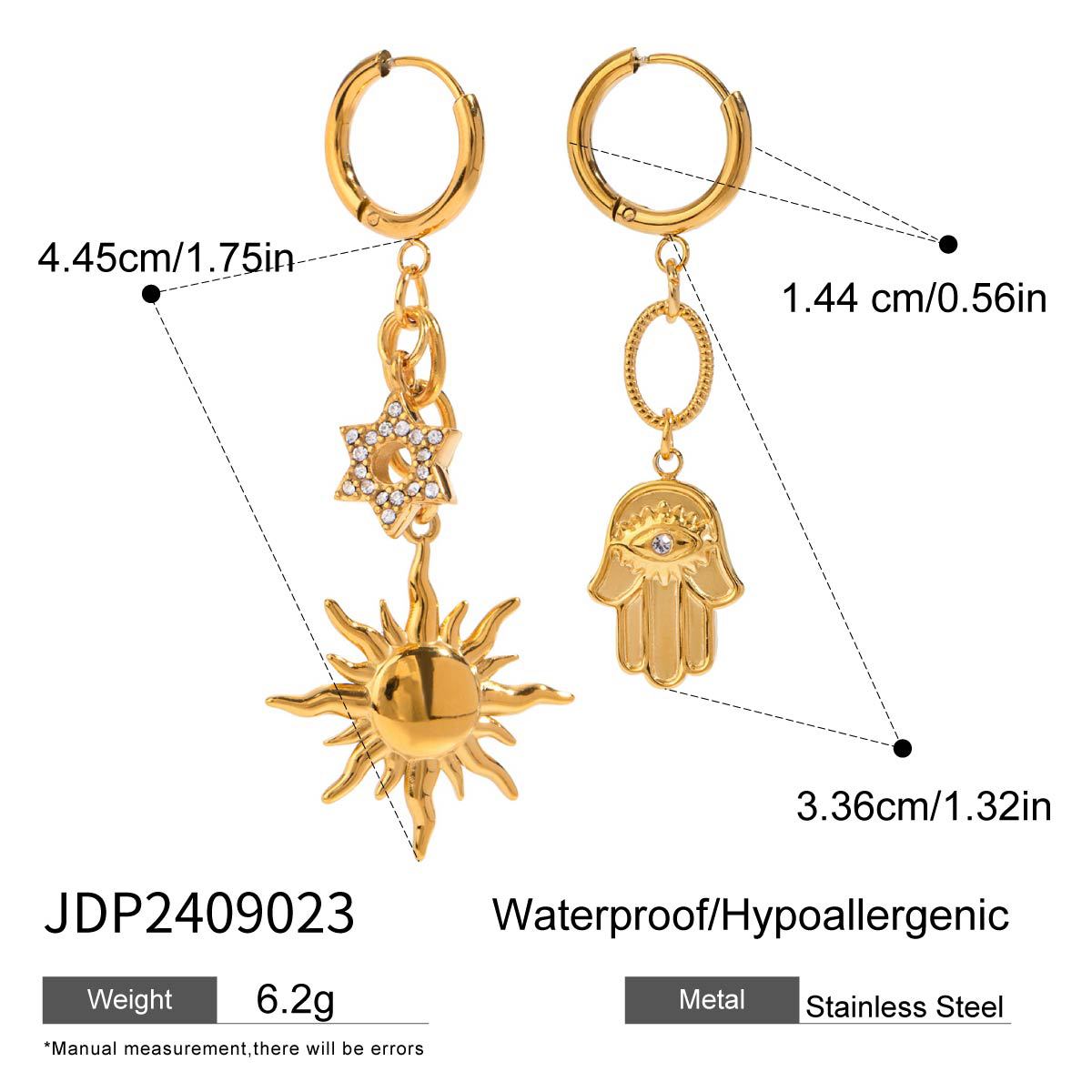 Wholesale  18k gold stainless steel toothed shell smooth love shoes ear buckle earrings