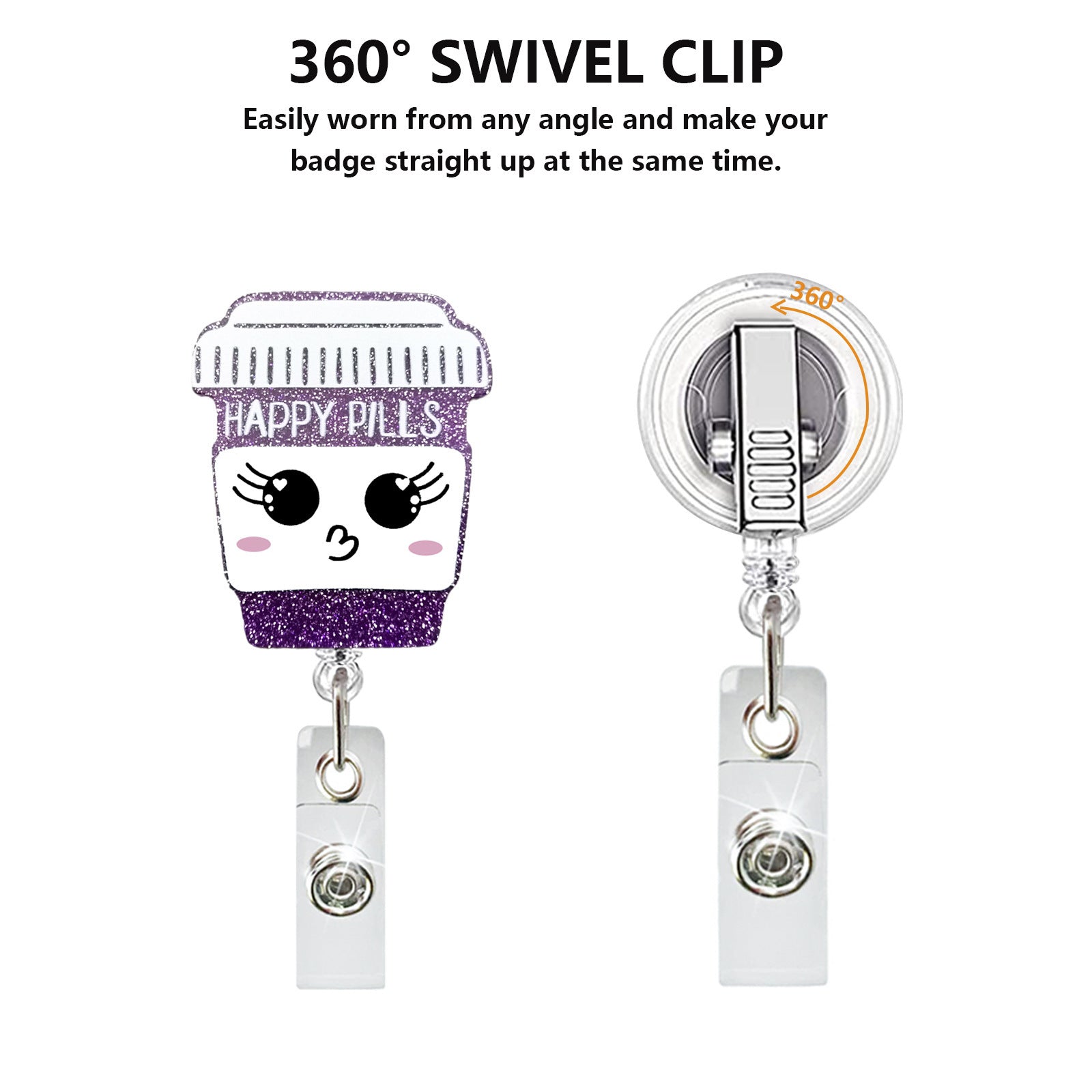 Wholesale Colored Medicine Bottle Medical Acrylic Retractable Badge Scroll Keychain Badge Reels ACC-KC-ChiHai005