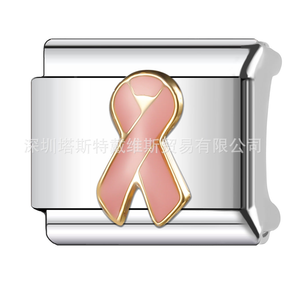 Wholesale  Italian Charm Bracelet 9mm DIY Rose Gold Series Creative Stainless Steel Composable Bracelet