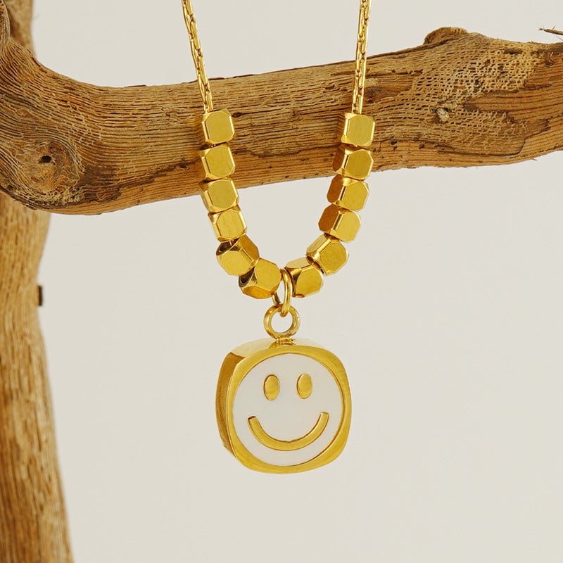 Wholesale Stainless steel Broken Gold Smiley Face Pendant Necklaces Choker Necklaces ACC-NE-ZhongXin004
