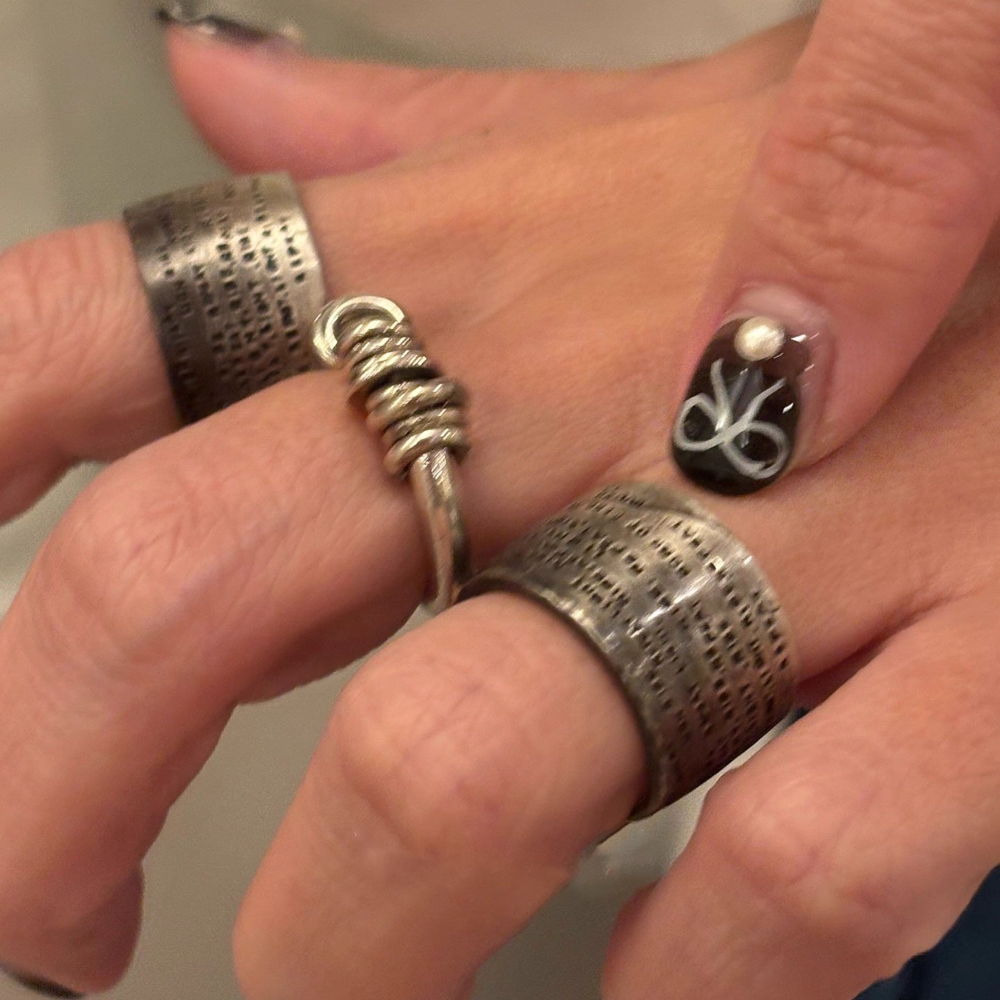Wholesale Trendy Geometric Stackable Rings Set for Women,  Fashion Layered Cuff Rings,  Everyday Jewelry Accessory Gift