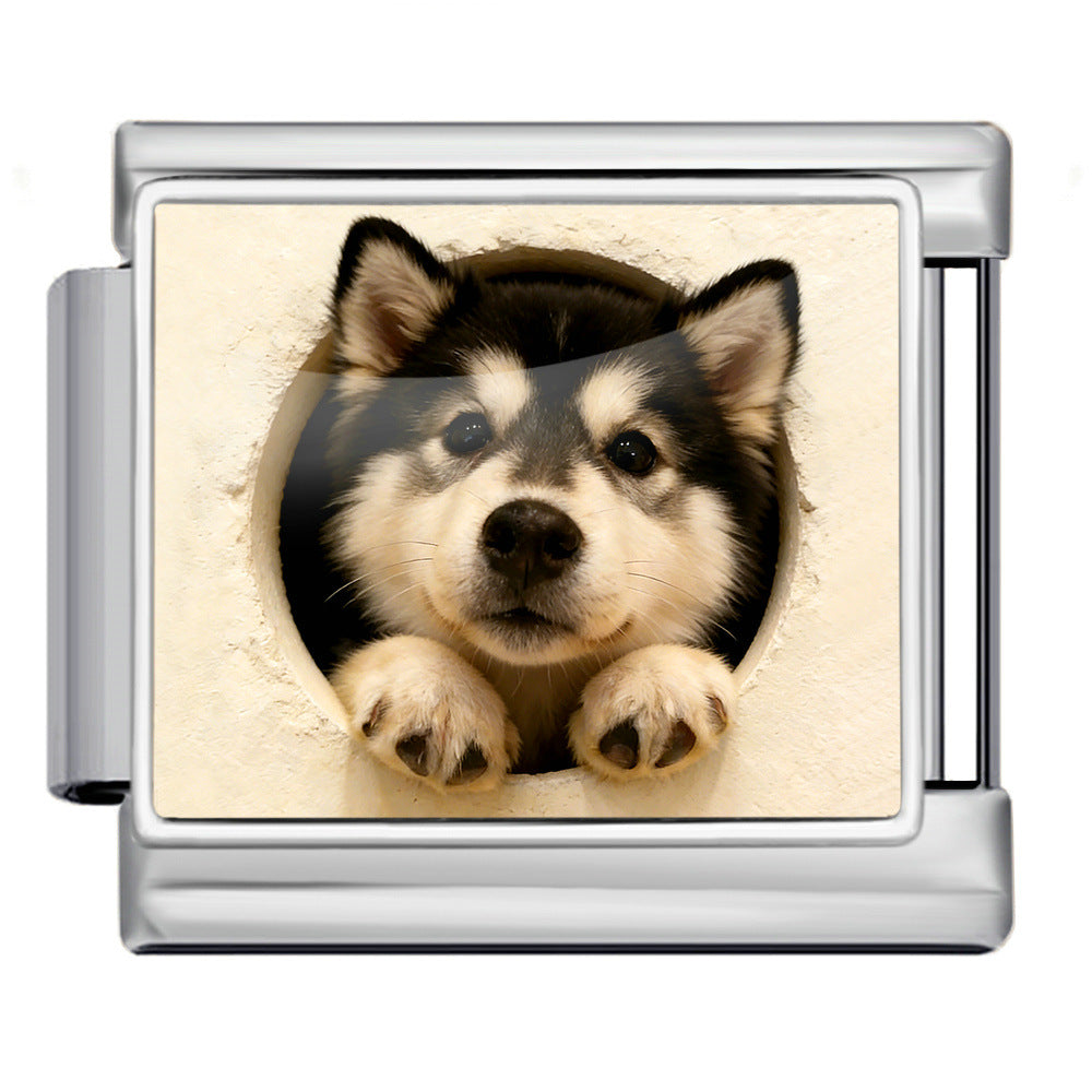 Wholesale Cute Pet Dog Design Handmade Stainless Steel Modular Bracelet DIY Accessory
