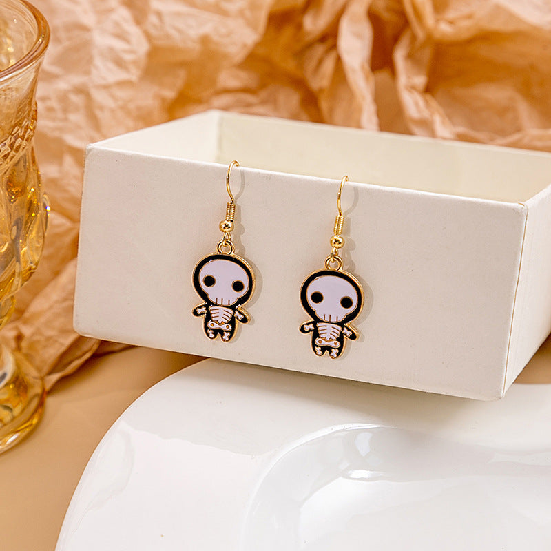 Wholesale Halloween Bat Pumpkin Alloy Earrings ACC-ES-MDD024