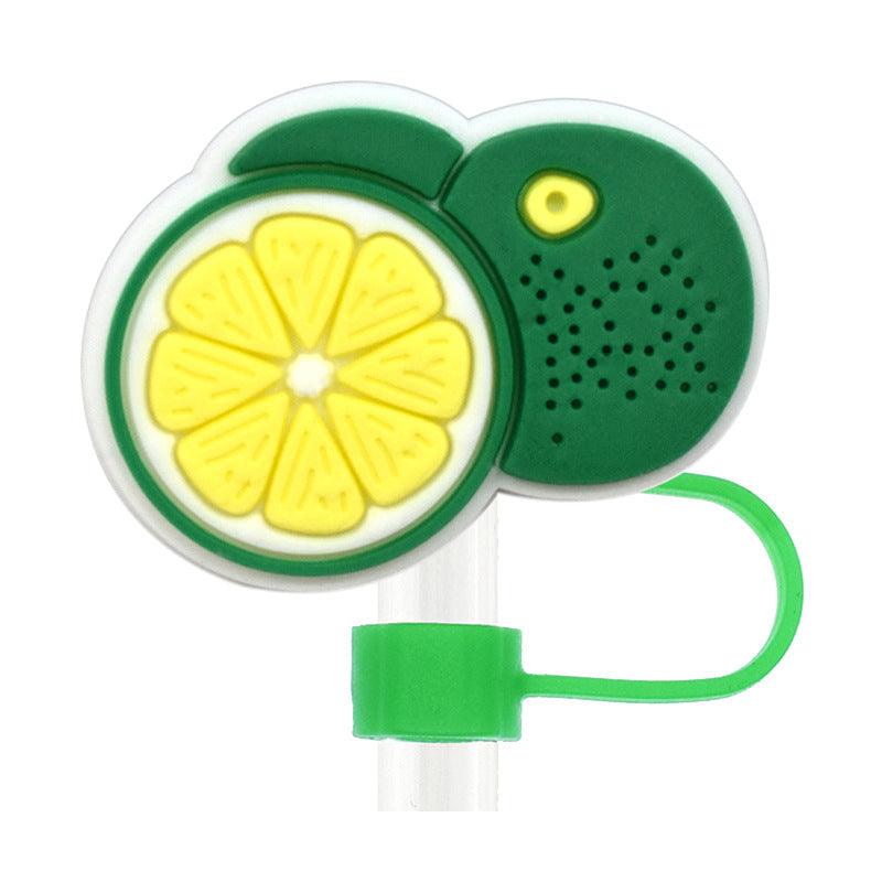 Wholesale Random 100pcs Straw Tube Cap Cartoon Fruit Straw Cover ACC-SCR-RYY059