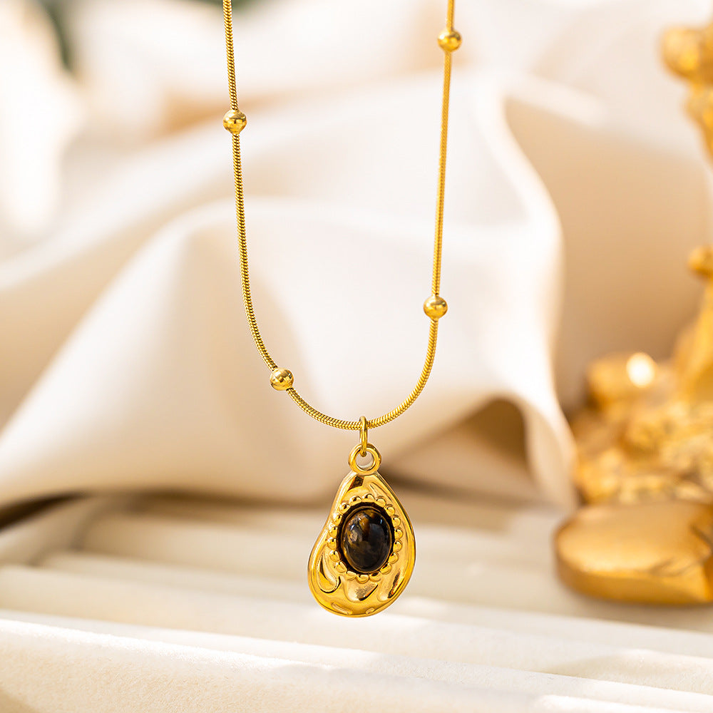 Wholesale  Titanium Steel Tiger Eye Pendant  Accessories Necklace