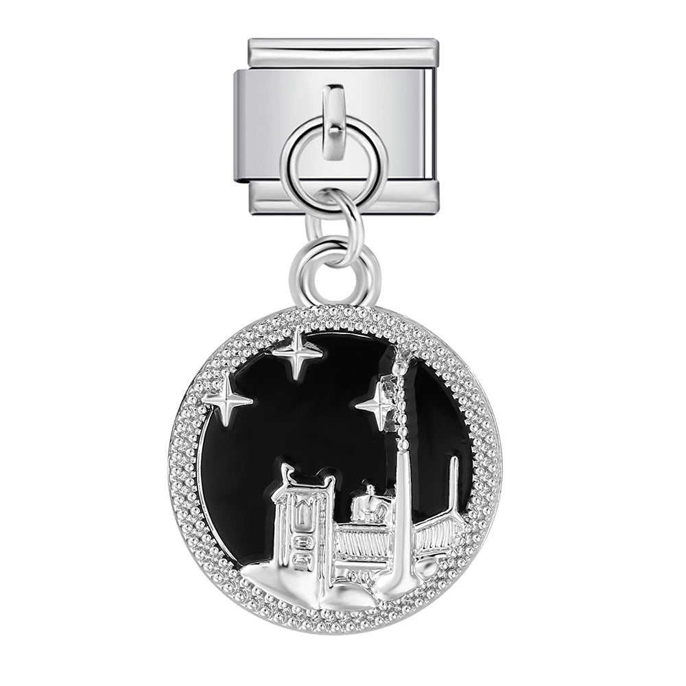 Wholesale   Italian Charm Bracelet 9mm DIY Single Hook Creative Stainless Steel Composable Bracelet