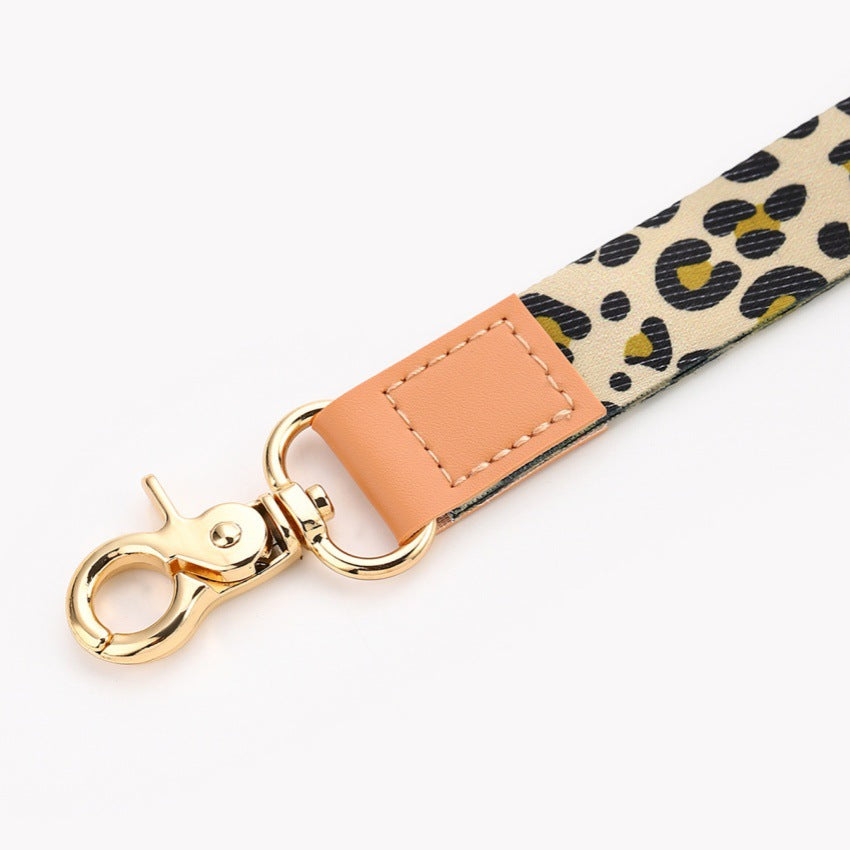 Wholesale Leopard print lanyard keychain