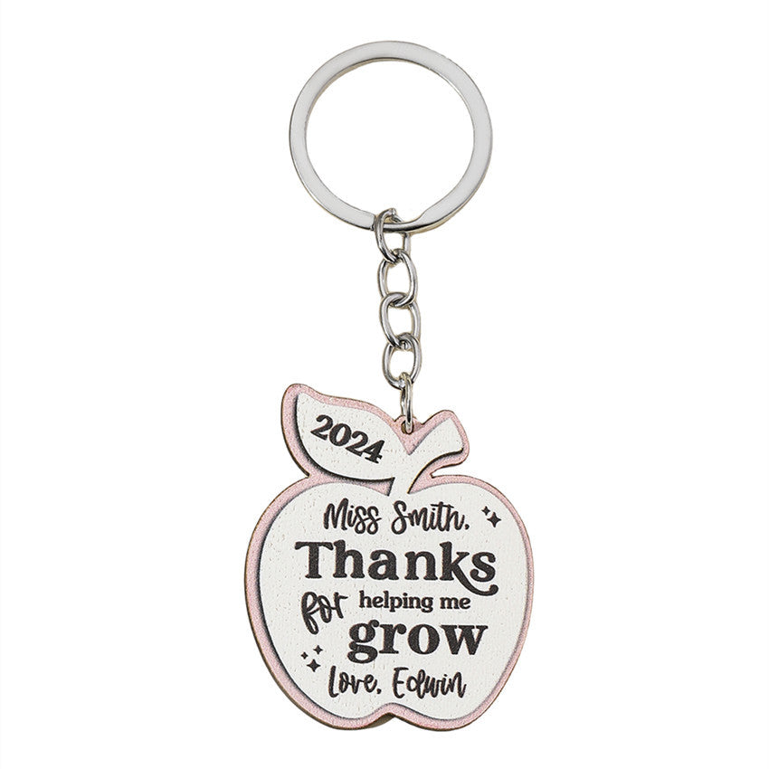 Wholesale Graduation Season Apple Teacher Wooden Keychain ACC-KC-RongR027