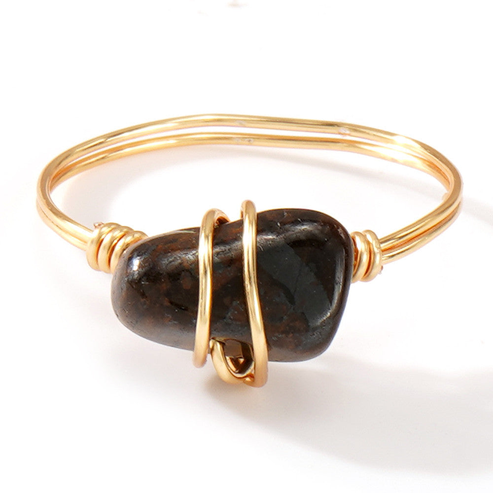 Wholesale Natural Stone Ring Light Luxury Elegant Niche Design Jewelry Accessory Gift