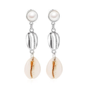 Wholesale Tassel Diamond Starfish  Pearl Earrings