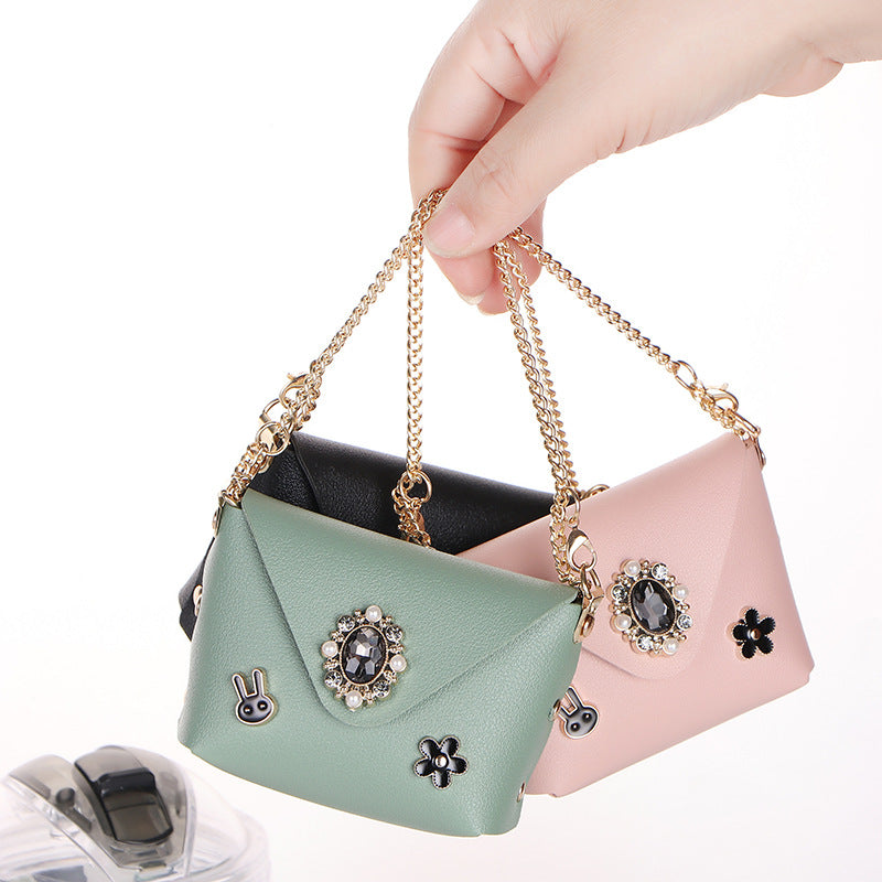 Wholesale Urban Simplicity Faux Leather Chain Bag Two Way Handbag And Crossbody Coin Purse Earphone Case Modern Fashion Accessory