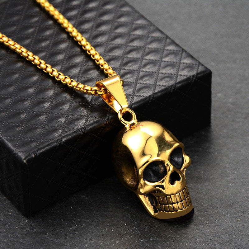 Wholesale exaggerated personality oversized skull necklace