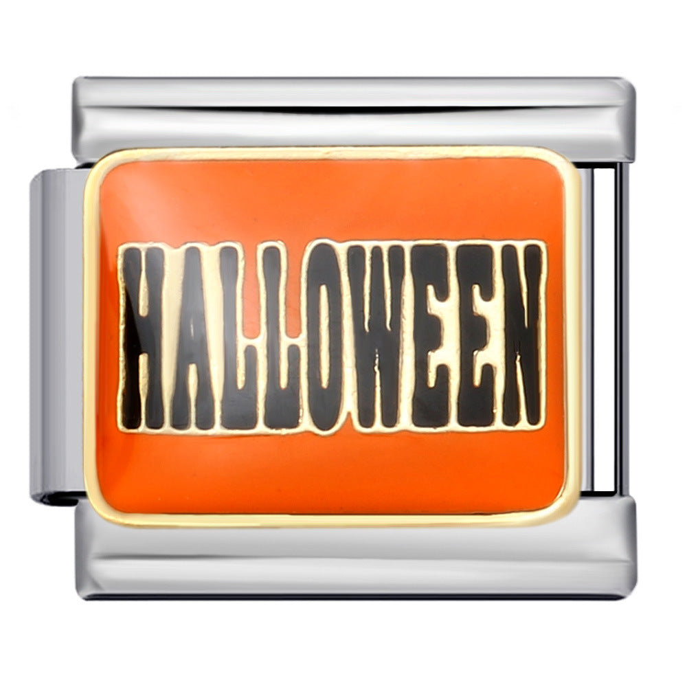 Wholesale Italian Charm Bracelet 9mm DIY Splicing Removable Gothic Halloween Element Stainless Steel Composable Bracelet