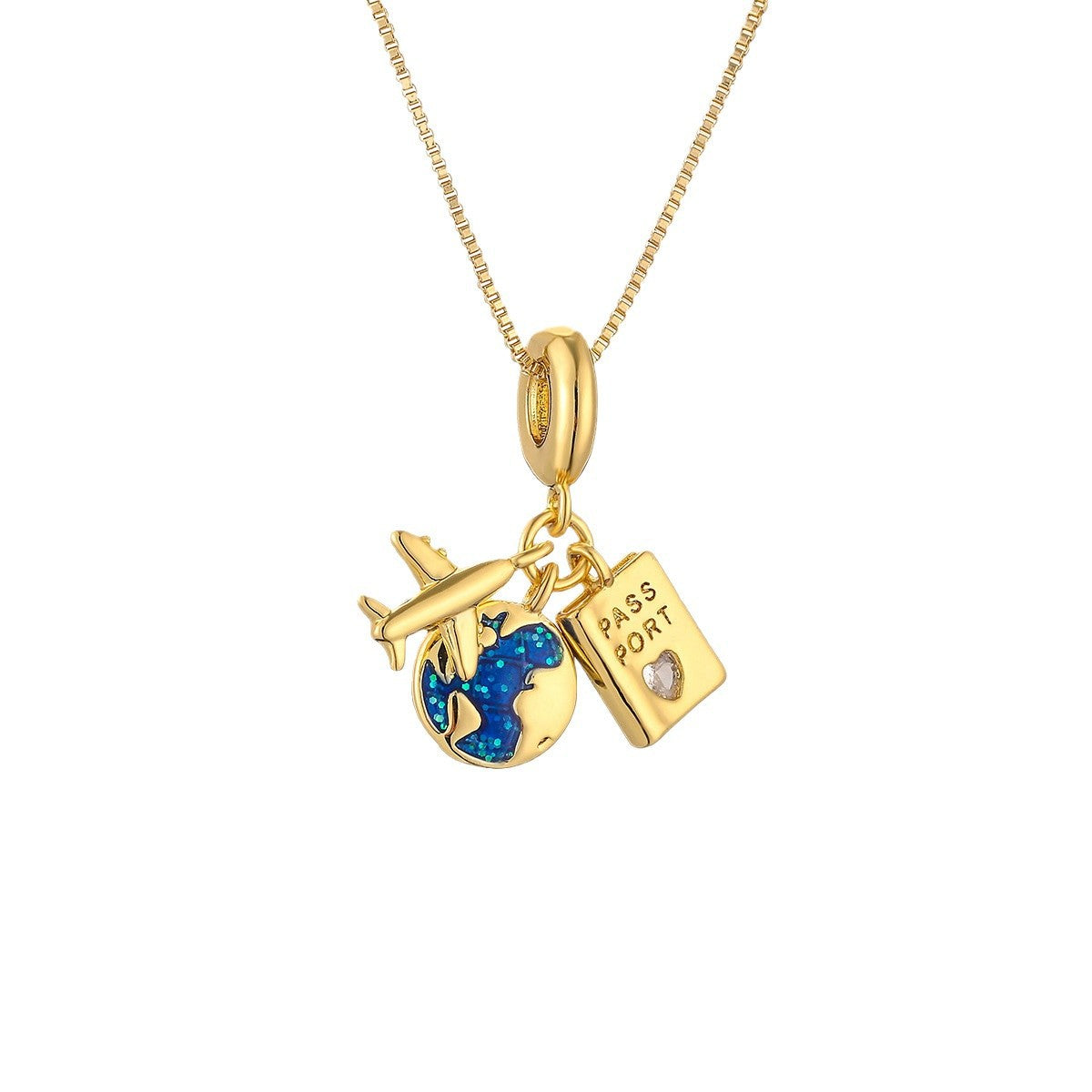 Wholesale  Titanium Steel Creative Zircon  Personality Camera Pendant Necklace