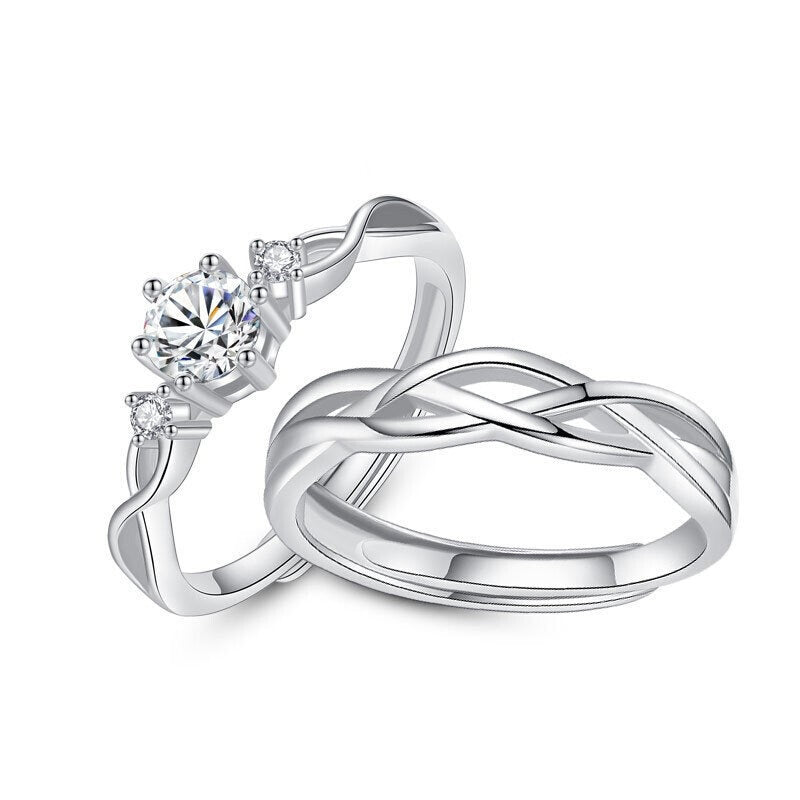 Wholesale Couple' s silver-plated open ring