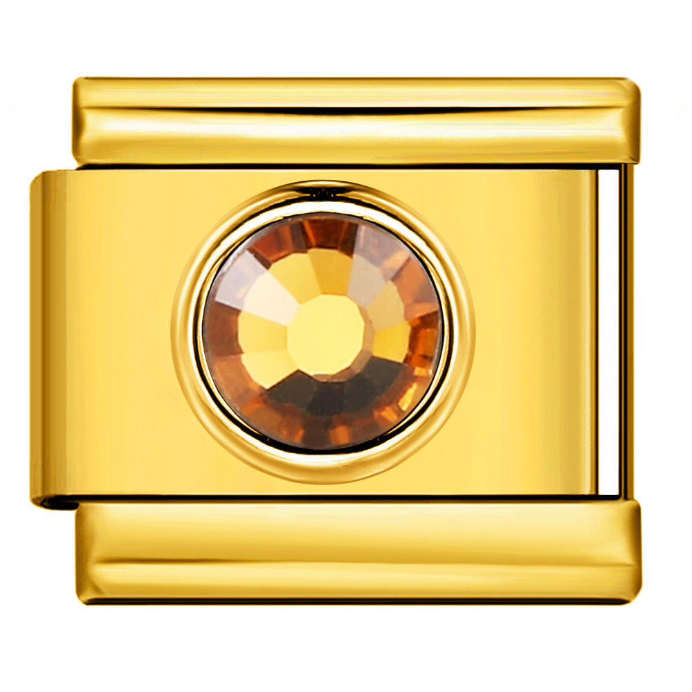 Wholesale  Italian Charm Bracelet 9mm DIY colorful heart circleCreative Stainless Steel Composable Bracelet