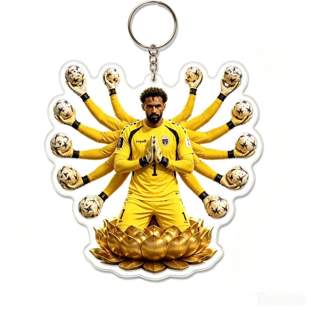 Wholesale Double-Sided Acrylic Keychain Goalkeeper Design Football Fan Car Key Accessory Gift