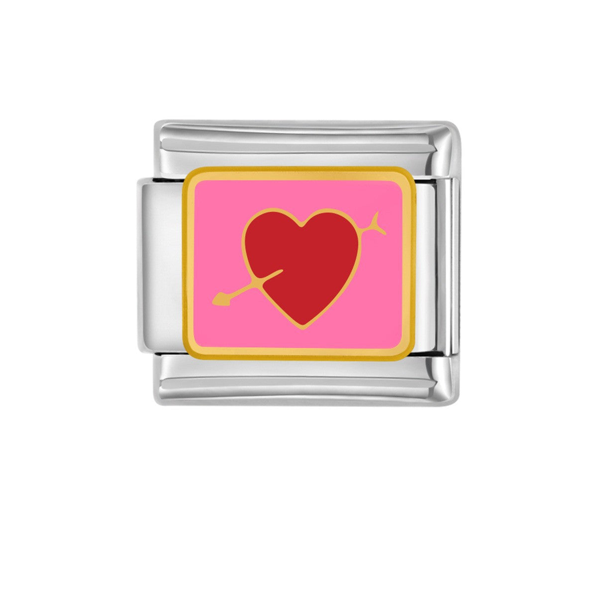 Wholesale Italian Charm Heart Titanium Steel Module Bracelet Free  Matchinging Splicing DIY Charms