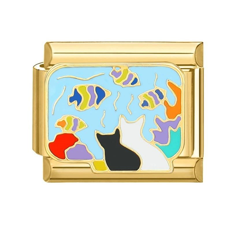 Wholesale Italian charm bracelet 9 facial mask DIY splicing removable stainless steel com posable bracelet