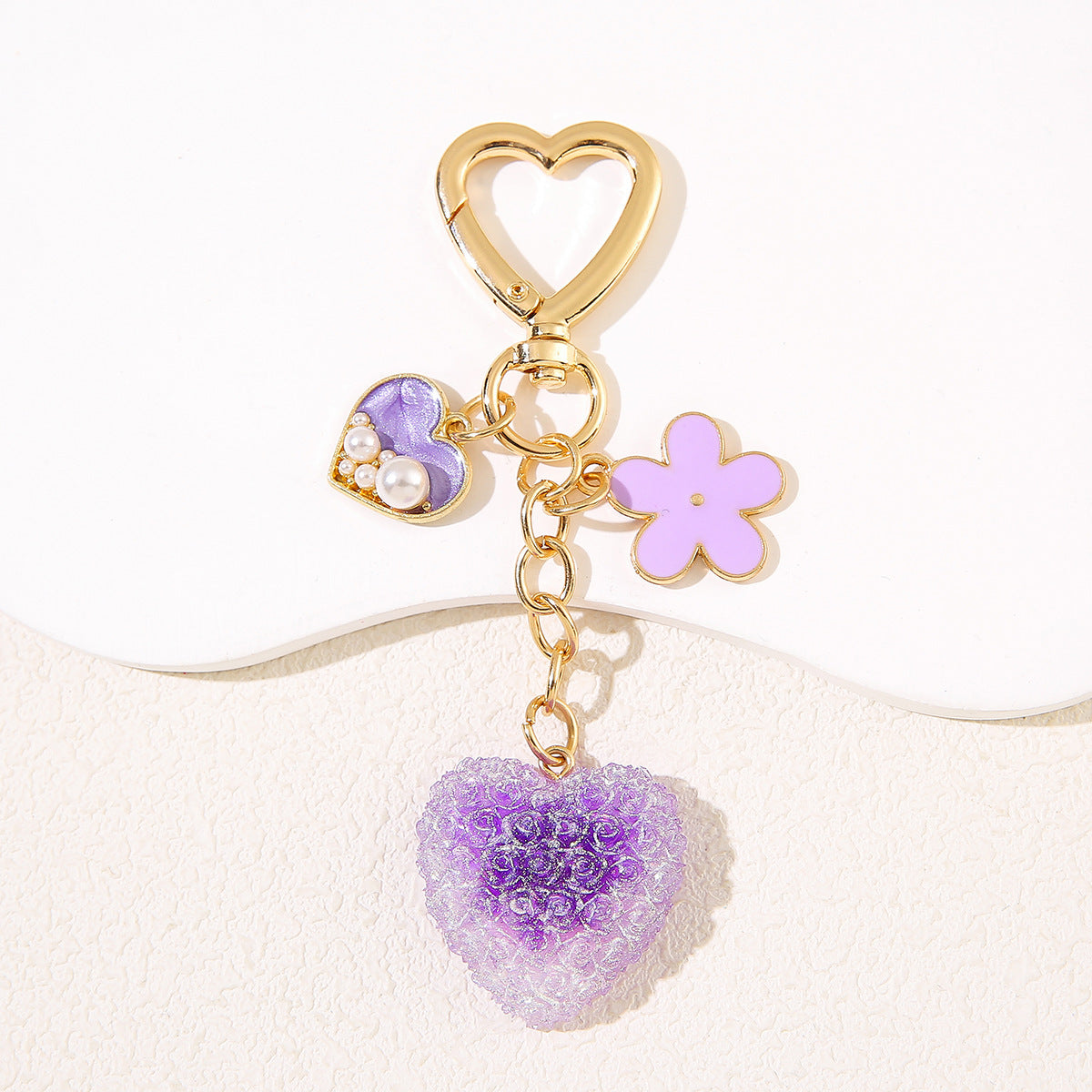 Wholesale  Love Flower Colorful Pendant Keychain