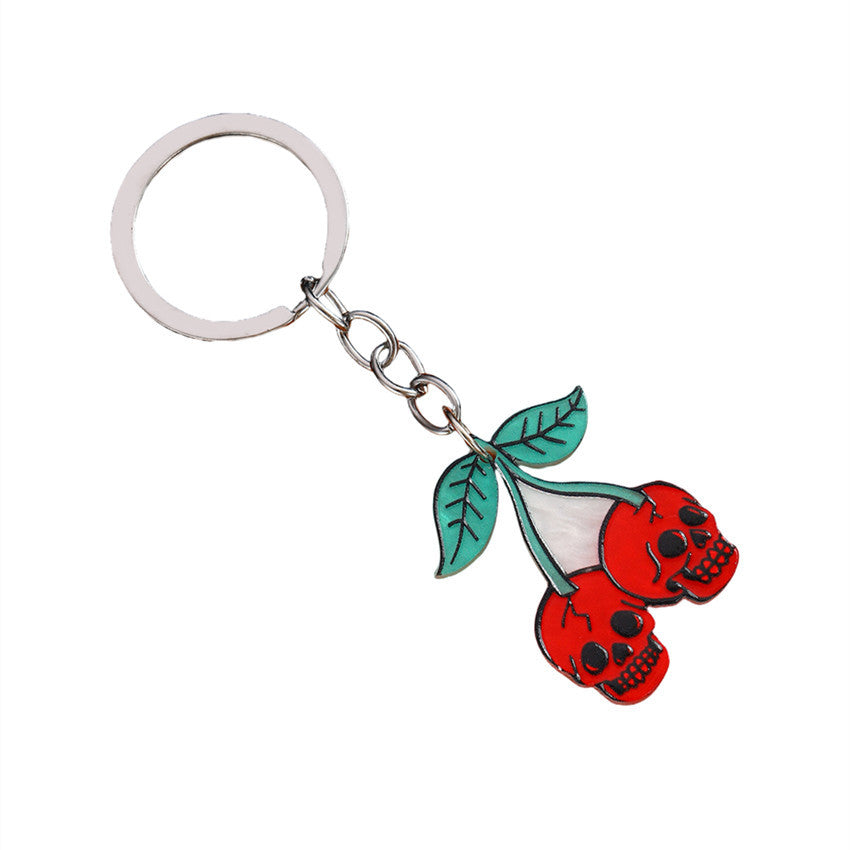 Wholesale  Skull Keychain Acrylic  Cherry Animal Keychain Bag Accessory Gift