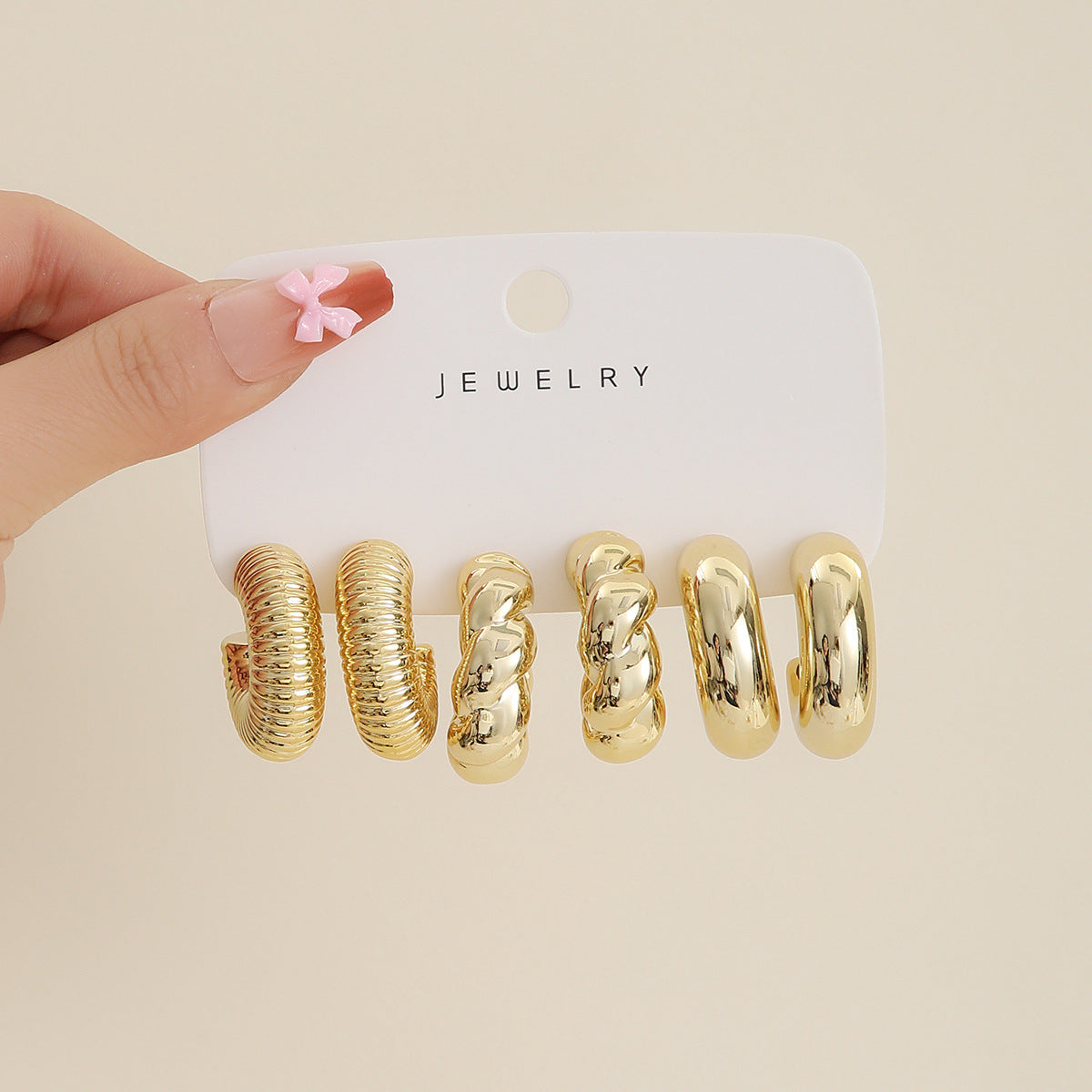 Wholesale  Gold Plated Ring Teardrop Earrings