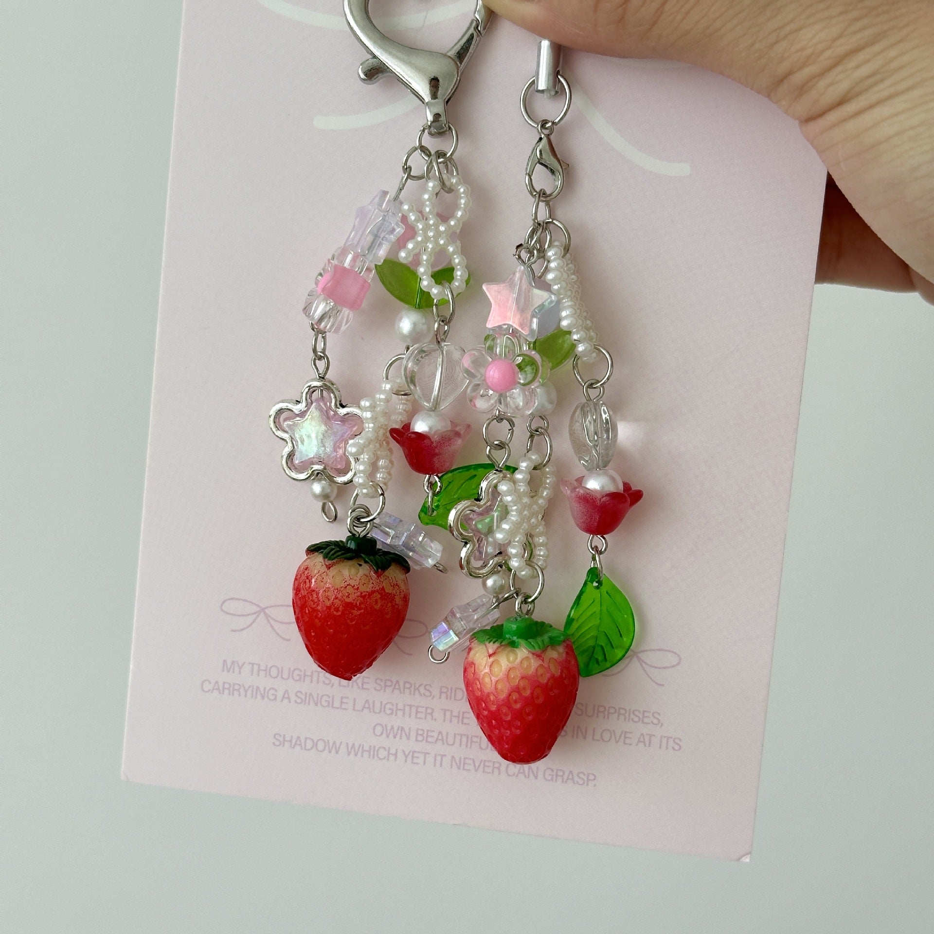 Wholesale  Tulip Strawberry Pendant Cherry Blossom Keychain