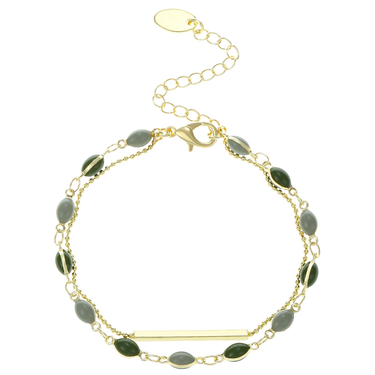 Wholesale Electroplated Mixed Materials Geometric Bracelet for Women,  Trendy Retro Colorblock Design,  Fashion Jewelry Accessory