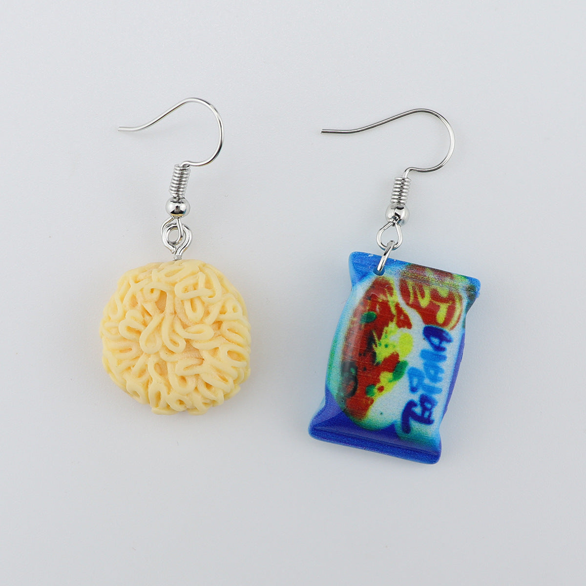 Wholesale  10pcs Creative  Fries Instant Noodles Earrings