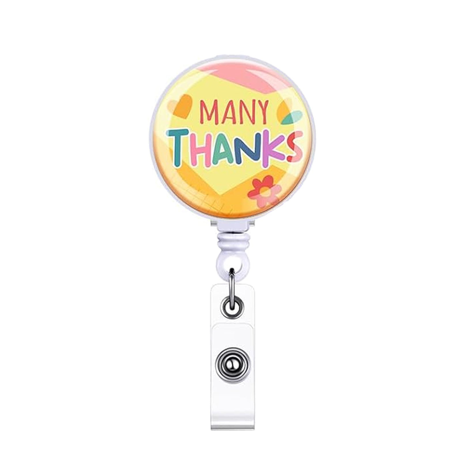 Wholesale Colorful Motivational Quote Acrylic ID Card Holder with Retractable Reel for Everyday Use Gift