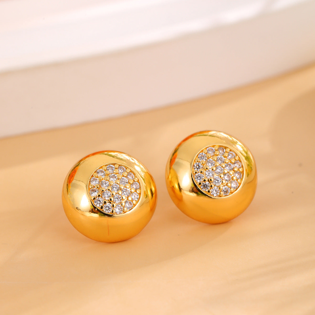 Wholesale diamond full  luxury stainless steel earrings