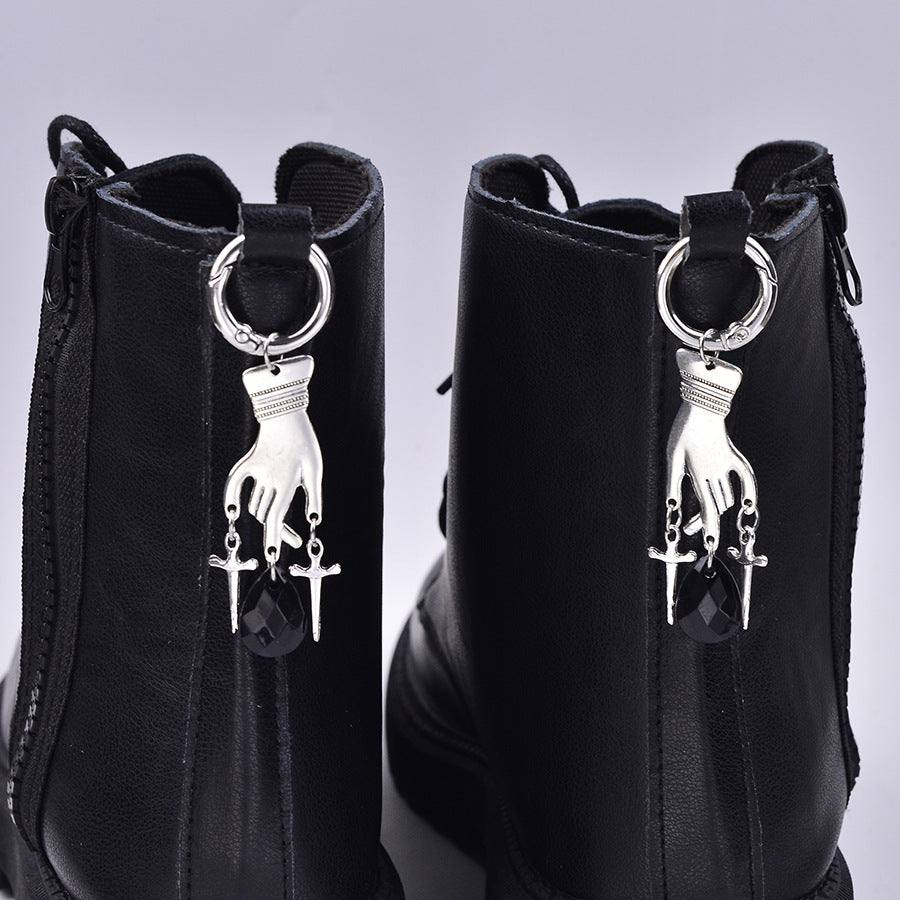 Wholesale punk hand cross pendant Shoes Charms