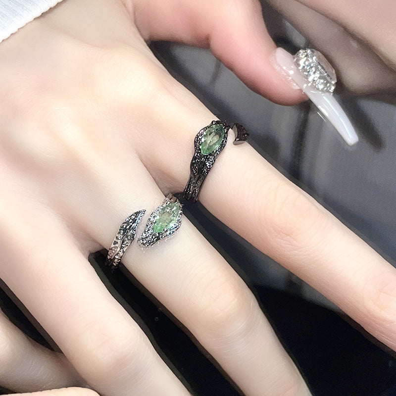 Wholesale irregular high-end feeling zircon open ring couple ring