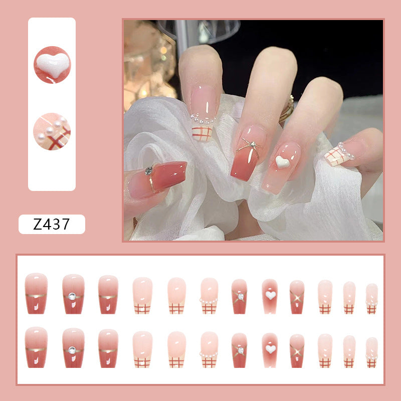Wholesale 24 Pieces/box 3D Heart Diamond Nails Kits Nail Stickers