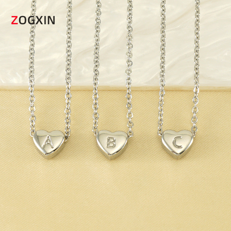 Wholesale titanium steel love letter necklace