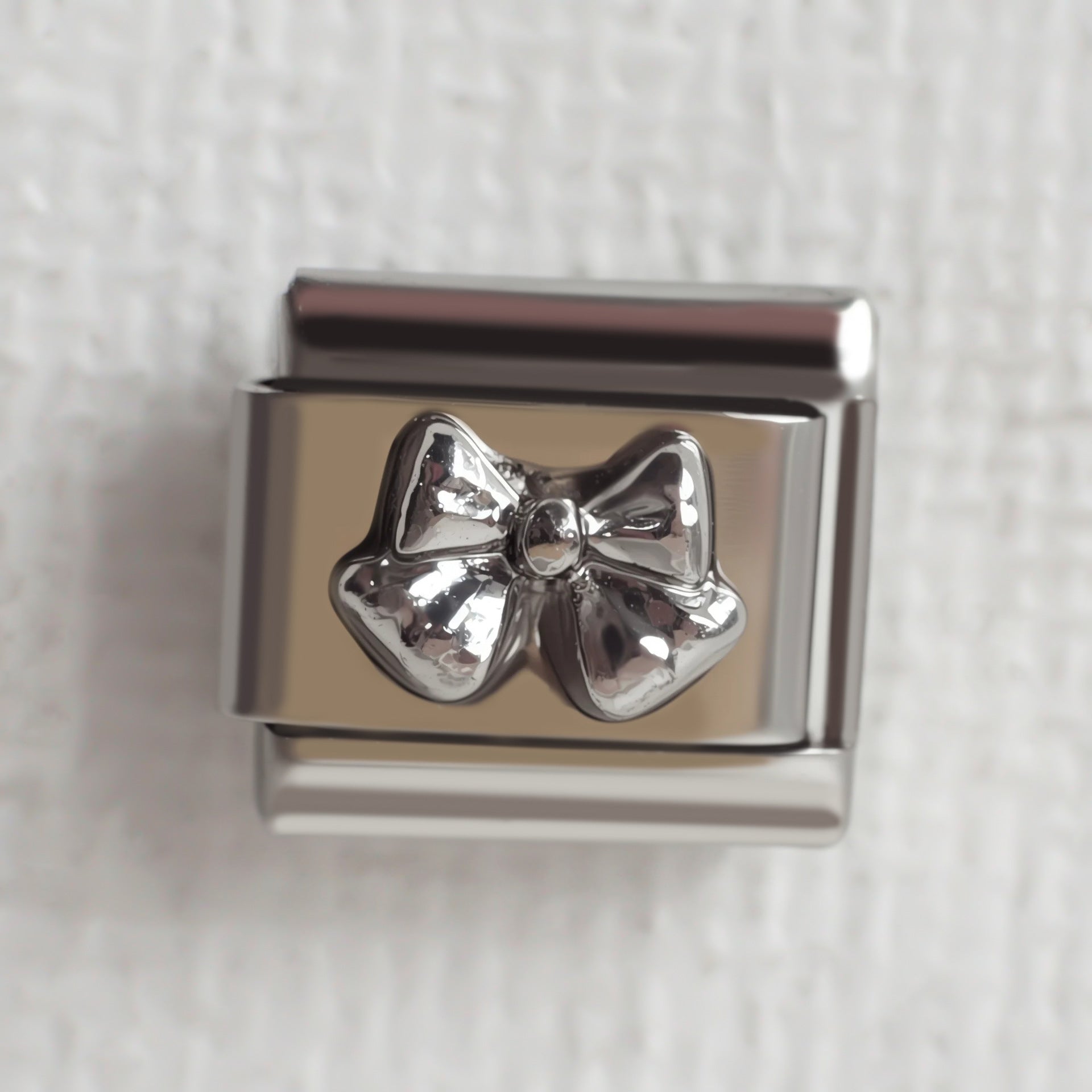 Wholesale 5pcs/ pack Makeup &  Accessories Enamel Italian Charms Single Section Creative Stainless Steel Composable Bracelet