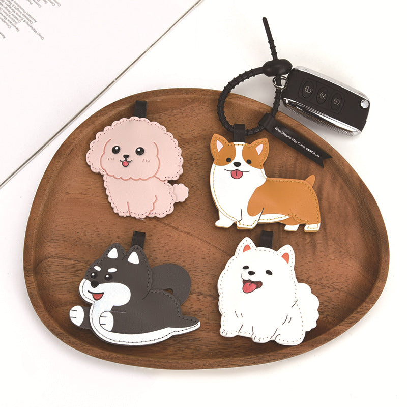 Wholesale Leather Squeaky Dog Keychain Car Hanging Charm Decorative Gift