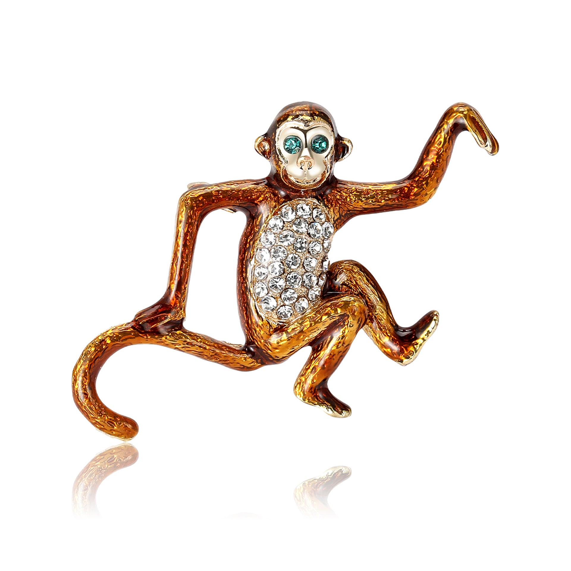 Wholesale Alloy Dripping Oil Monkey Brooch Fashion Animal Pin Casual Gift Accessory