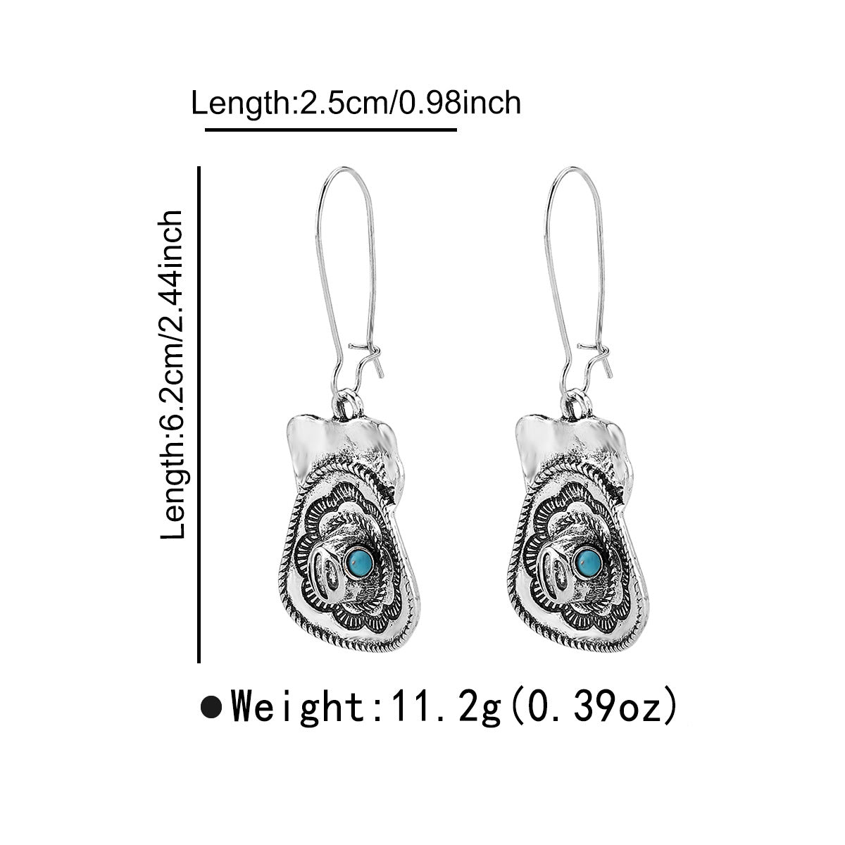 Wholesale 10pcs/pack  retro creative bohemian style cow head personality geometric turquoise earrings for women