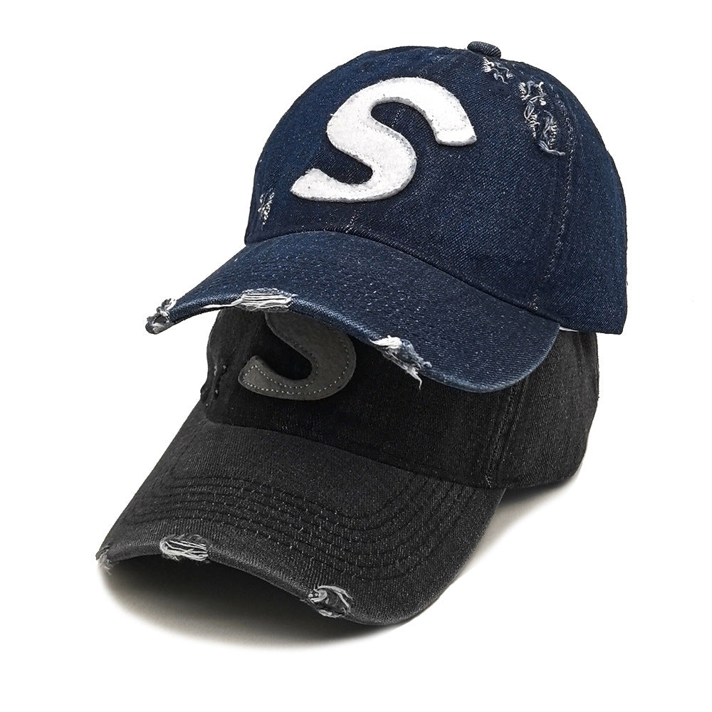 Wholesale S Letter Soft Top Denim Baseball Cap