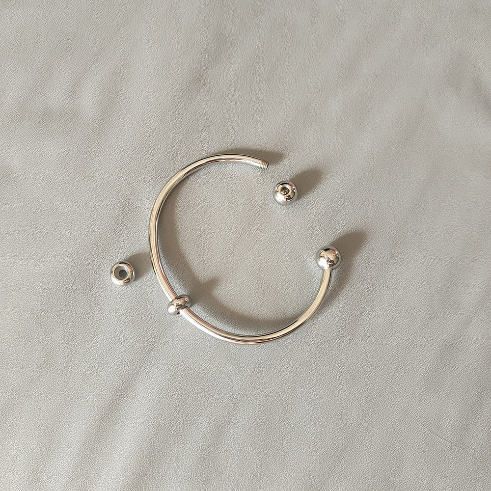 Wholesale Stainless steel ball-end open bangle