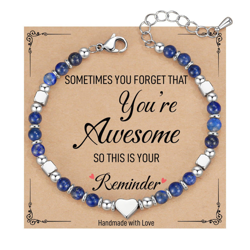 Wholesale Heart Shaped Emperor Stone Crystal Adjustable Bracelet Fashion Jewelry Gift