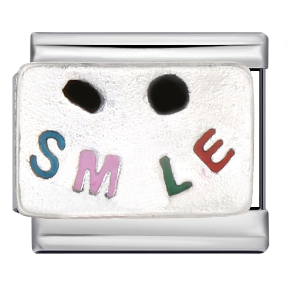 Wholesale Italian Charm Bracelet DIY Welding Oil Dropping Stainless Steel Composable Bracelet