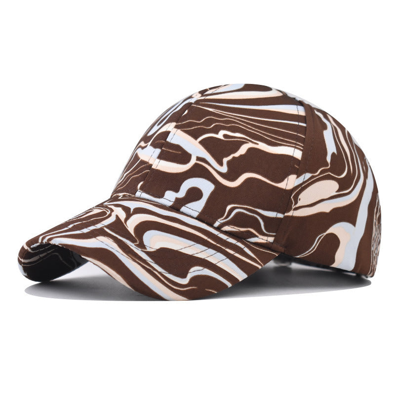 Wholesale Chic Chinese Style Tie Dye Plaid Baseball Cap Breathable Curved Brim Hat For Men And Women