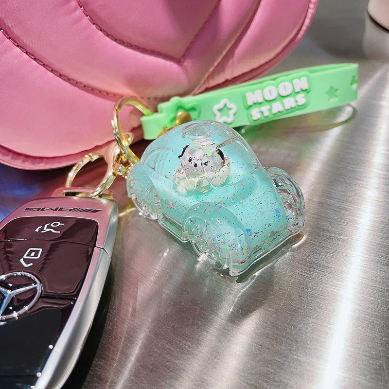 Wholesale cartoon quicksand car  keychain cute coolomi drifting bottle key chain ACCVIP