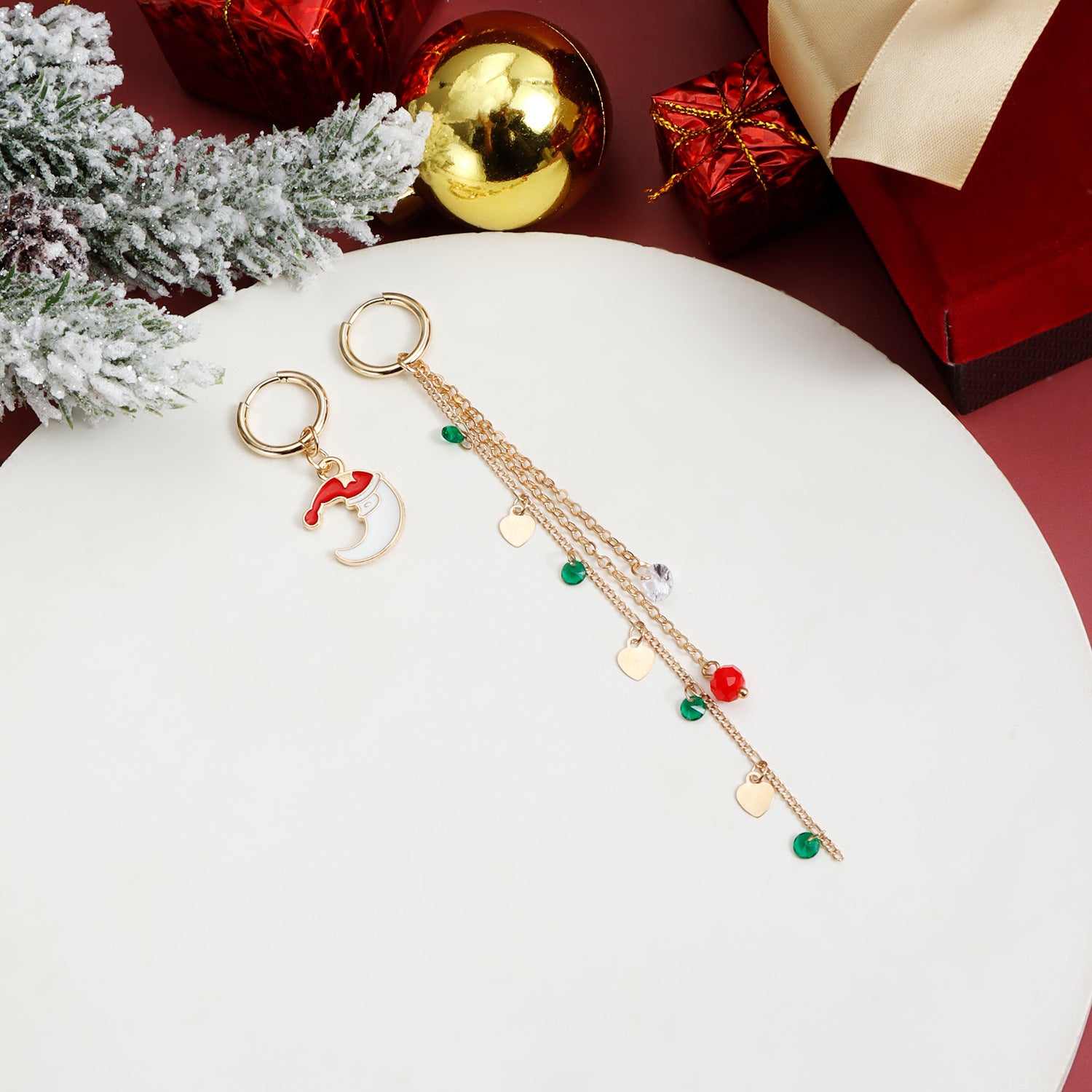 Wholesale Christmas Cartoon Moon Earrings